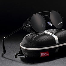 将图片加载到图库查看器,Luxury Round Metal Polarized Steampunk Round Sunglasses Retro sun glasses Glasses Vintage Style For Men and Women With UV400 Protection