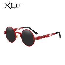 将图片加载到图库查看器,XIU Luxury Metal Sunglasses Men Round Sunglass Steampunk Coating Glasses Vintage Retro Lentes Oculos of Male Sun glasses