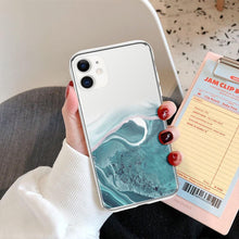 Load image into Gallery viewer, Luxury Marble Transparent Phone Case For iPhone 11 12 Pro XS Max X XR 7 8 Plus Soft Silicone Shockproof Cover Green Marble Design Gold Sparkly Glitter Protective Stylish Slim Thin Cute Case for Phone
