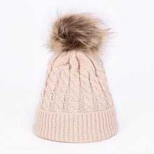 将图片加载到图库查看器,Winter Warm Baby Hat Fur Pompom Knitted Baby Hat Cap Infant Toddler Kids Hat Beanie In Modern Designer Style
