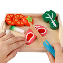 将图片加载到图库查看器,Simulation Kitchen Pretend Toy Wooden Classic Game Montessori Educational Toy For Children Kids Gift Cutting Fruit Vegetable Set