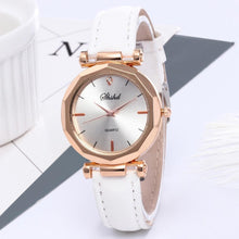 将图片加载到图库查看器,Women Watch Rhinestone Fashion Exquisite Women Leather Casual Watch Luxury Analog Quartz Crystal Wristwatch Bracelet Watch For Women and Girls
