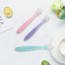 Load image into Gallery viewer, New Baby Soft Silicone Spoon Temperature Sensing Spoon Children Food Baby Feeding Tools Unique Design Perfect For Parents