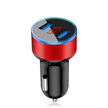 Load image into Gallery viewer, LED Display 3.1A Dual USB Car Charger Universal Mobile Phone Aluminum Car-Chargers