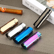 将图片加载到图库查看器,NEW Modern Luxury Grinding Wheel Three Torch Turbo Lighters For Cigarettes Accessories Cigar Smoking Lighters New Metal Design