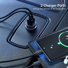 Load image into Gallery viewer, Mini Black Universal Car Charger 2.4A Dual USB Fast Charging Mobile Phone Car Charge GPS For Smartphones