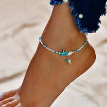 Load image into Gallery viewer, Gold Metal Shell Coconut Tree Female Anklets Barefoot Sandals Foot Summer Double Layers Foot Bracelets Leg Jewelry