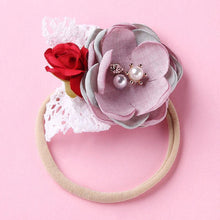 将图片加载到图库查看器,Modern Fashion Floral Headband Newborn Baby Elastic Hairbands Pearl Fresh Style Bow Knot For Girls