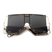 Load image into Gallery viewer, Luxury Modern NEW Fashion Square Oversized and Big Frame Woman and Ladies SunglasseBrand Metal Rivet Trend Unique Female Eyewear Wth UV 400 Protection