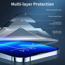 Load image into Gallery viewer, 60D 4PCS Full Cover Protective Glass on For iphone 12 X XS XR Tempered Glass Iphone 13 11 Pro Max Protection Screen Protector 3X Stronger Screen Protector for iPhone
