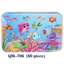 将图片加载到图库查看器,New 60 Pieces Wooden Puzzle Kids Toy Cartoon Animal Wooden Puzzles Child Early Educational Learning Toys for Christmas Gift
