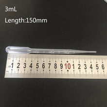 Load image into Gallery viewer, 500pcs lab 0.2ml 0.5ml 1ml 2ml 3ml 5ml plastic pasteur pipette transfering dropper for school experiment