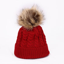 将图片加载到图库查看器,Winter Warm Baby Hat Fur Pompom Knitted Baby Hat Cap Infant Toddler Kids Hat Beanie In Modern Designer Style