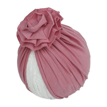 Load image into Gallery viewer, Handmade Pleated Flower Babies' Knitted Cotton Cloth Turban For Baby Girls In Elegant Style