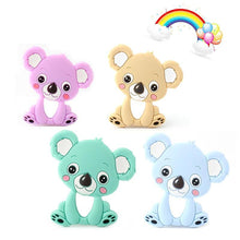 Load image into Gallery viewer, 2pcs Cartoon Baby Teether Animal Silicone Teether Raccoon Elephant Koala Giraffe Baby Teething Toys Accessories Perfect Toy For Kids