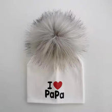 将图片加载到图库查看器,Newborn Cotton Hats Baby Pom Pom Childre Infant Hats For BabY Boys and Girls Wth Printed "I love mama " and " Design