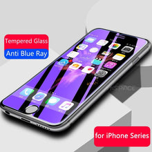 Load image into Gallery viewer, 2Pcs Anti Blue Ray 9H Tempered Glass for iPhone X XS MAX XR 11 12 13 mini 14 Pro Max 6 6S 7 8 Plus SE 2020 Screen Protector Film Anti Blue Light Tempered Glass Screen Protector for iPhone
