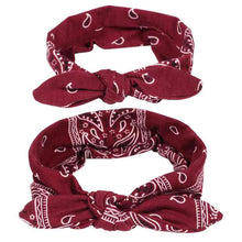 Load image into Gallery viewer, Luxury Modern Bow For Mother and Baby Headband Turban Rabbit Ears Elastic Hair Bands Retro Print Parent-Child Hair Accessories
