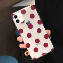 Load image into Gallery viewer, Transparent Phone Case For iPhone 13 12 11 14 Pro Little Dots Love Heart Clear Back Cover Vintage Women Girls Soft Anti-Scratch Protective Cases for iPhone
