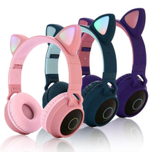 将图片加载到图库查看器,KIds Luxury Interesting Stevvex Portable Headset Wireless Bluetooth folding Headphones Headset Audio Adjustable Game Earphones With Microphone For PC phone (Pink)