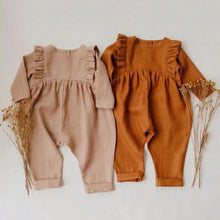 Load image into Gallery viewer, Modern Handamde Girls Jumpsuit Long Sleeve Romper Overalls Autumn Clothes For Baby Cotton Line In Elegant Autmn Style