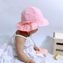 Load image into Gallery viewer, Modern Baby Girls Sun Hat Cotton Baby Hat Kids Child Cap Bowknot Flower Print Bucket Hat Double Sided
