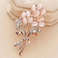 Load image into Gallery viewer, Hot Selling Fashionable Opal Stone Flower Brooch Pin Beautiful Rhinestone Clothes Accessories Women's Corsage Birthday Gifts