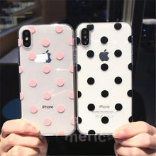 Load image into Gallery viewer, Transparent Phone Case For iPhone 13 12 11 14 Pro Little Dots Love Heart Clear Back Cover Vintage Women Girls Soft Anti-Scratch Protective Cases for iPhone