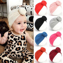 将图片加载到图库查看器,Newborn Toddler Kids Turban Cotton Beanie Hat Winter Cap Knot Solid Soft Sleeping Caps For Kids