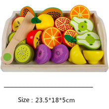 将图片加载到图库查看器,Simulation Kitchen Pretend Toy Wooden Classic Game Montessori Educational Toy For Children Kids Gift Cutting Fruit Vegetable Set