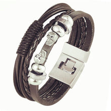 将图片加载到图库查看器,Trendy Modern Jewelry Leather Bracelet Men Braided Multilayer Anchor Bracelets Ladies Rope Chain for Male Jewelry Classic Style