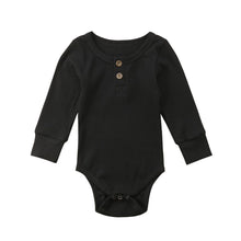 Load image into Gallery viewer, Newborn Infant Baby Girl Boy Ribbed Bodysuit Ruffle Long Sleeve One-Pieces Solid Jumpsuit Outfits For Girls