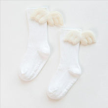 Load image into Gallery viewer, Luxury Modern Socks Baby Girls Knee High Socks With Angel wing Summer Autumn Cotton Socks Solid Candy Color Toddler For Kids