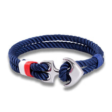 将图片加载到图库查看器,Stainless Steel Anchor Bracelets Luxury For Men Nautical Survival Rope Chain Paracord Bracelet Male Wrap Metal Sport Hooks