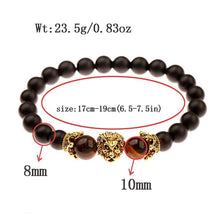 Load image into Gallery viewer, New Classic Crown Lion Elegant Bracelet Luxury For Men Fashion Tiger Eye Onyx Stone Handmade Beaded Charm Modern Bracelet For Women Jewelry
