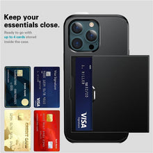 Load image into Gallery viewer, Men Luxury Wallet Card Holder Slot Phone Case For iPhone 13 Pro 12 Pro Max Business Phone Card Holder Bumper Cover Storage Case Compatible With iPhone