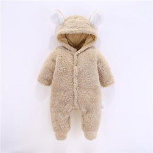 将图片加载到图库查看器,Newborn Winter Hoodie Baby Rompers Outwear Infant Baby Jumpsuit 3M -12M For Girls and Boys Winter Romper