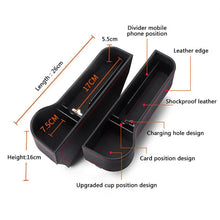 Load image into Gallery viewer, Multifunctional Car Seat Gap Storage Box Cup PU Leather Pocket Catcher Organizer Phone Bottle Cups Holder Car Accessories