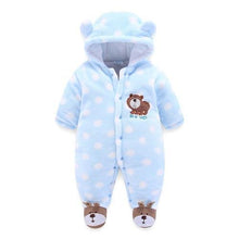 将图片加载到图库查看器,Newborn Winter Hoodie Baby Rompers Outwear Infant Baby Jumpsuit 3M -12M For Girls and Boys Winter Romper