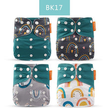 Load image into Gallery viewer, 4pcs/set Washable Eco-Friendly Cloth Diaper Cover Adjustable Nappy Cloth Diapers Cloth Nappy For Baby Boys and Grils Baby