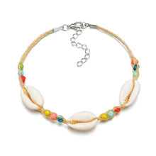 Load image into Gallery viewer, Gold Metal Shell Coconut Tree Female Anklets Barefoot Sandals Foot Summer Double Layers Foot Bracelets Leg Jewelry