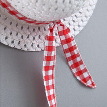 将图片加载到图库查看器,Print Plaid Bow Summer Princess Party Dress Infant Newborn Baby Dress+Hat 2pcs Kids Clothing Set