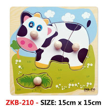 Load image into Gallery viewer, New Hand Grab Board Wooden Puzzle Toys for Children Cartoon Animal Fruit Kids Baby Early Educational Learning Toy