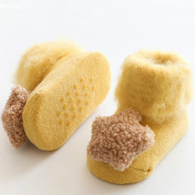 将图片加载到图库查看器,Cute Baby Thickening Furry Mid Floor Socks For Newborn Baby Boys And Girls Soft And Comfortable Footwear