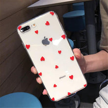 Load image into Gallery viewer, Transparent Phone Case For iPhone 13 12 11 14 Pro Little Dots Love Heart Clear Back Cover Vintage Women Girls Soft Anti-Scratch Protective Cases for iPhone