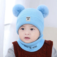 Load image into Gallery viewer, Modern Luxury Children Hats Pom Pom Ball Hat Kids Warm Wool Hooded Hat Baby Scarves Toddler Caps For Kids