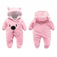 将图片加载到图库查看器,Newborn Winter Hoodie Baby Rompers Outwear Infant Baby Jumpsuit 3M -12M For Girls and Boys Winter Romper