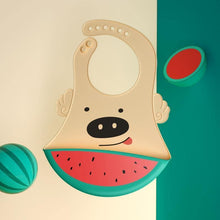 将图片加载到图库查看器,Silicone Baby Eating Bib Children Adjustable Large Boy Girl Saliva Pocket Super Soft Waterproof Bibs For Kids
