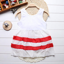 Load image into Gallery viewer, Baby Girl Clothes for Kids with Cute Purple Stripe and Round Neck Sleeveless Chiffon Dresses For Girls