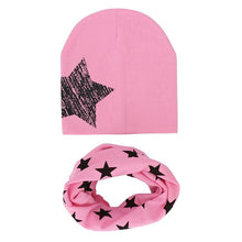 Load image into Gallery viewer, Modern New Trend Baby Hat Scarf Star Prints Cotton Children Boys Girl Cap Beanie Neck Collar Scarf Autumn Winter Warm Kids Hats For Kids